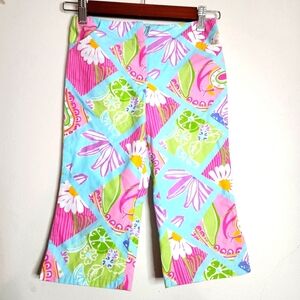 Lilly Pulitzer Adios Patch capri pants floral girl's Size 6X